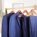 Coat Hanger 8-Pack, MEQUTION Wood Hangers Trouser Hangers Extra Wide Shoulder Wooden Hangers for Heavy Coat, Sweater, Skirt, Suit, Pants, Retro Finish (Walnut)