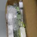 2pcs Large White Mr & Mrs Sign for Wedding Table with 5.91ft Artificial Flowers Garland, Wedding Centerpieces Wooden Bride and Groom Table Decorations for Engagement Decor(White Rose)