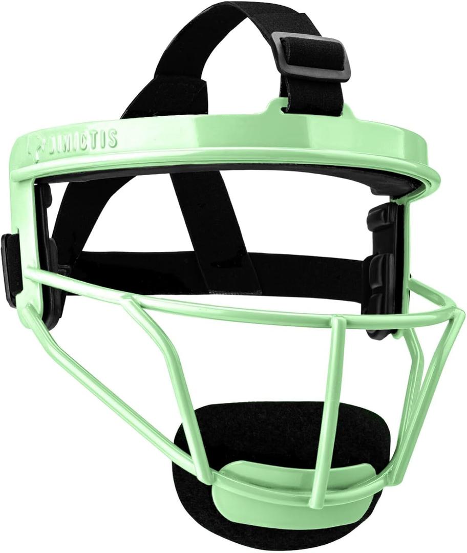 Dinictis Softball Face Mask, Lightweight, Comfortable, with Wide Field Vision, Durable and Safe Face Guards, Premium Protective Softball Fielder's Mask (Apple Green)