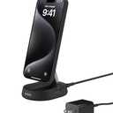 Belkin Convertible Magnetic Charging Stand 15W - MagSafe-Compatible Fast Qi2 Charger, iPhone Charger for Apple iPhone 16, 16 Plus, 16 Pro, 16 Pro Max, iPhone 15 & 14, Apple Airpods Pro, & More - Black