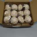 12 Pcs Textured Christmas Ornaments 2.36'' Neutral Home Decor with Hanging Loop Brown Vintage Large Christmas Ornaments Modern Shatterproof Tree Decor for Farmhouse Xmas Tree (Ivory) (Retro White)