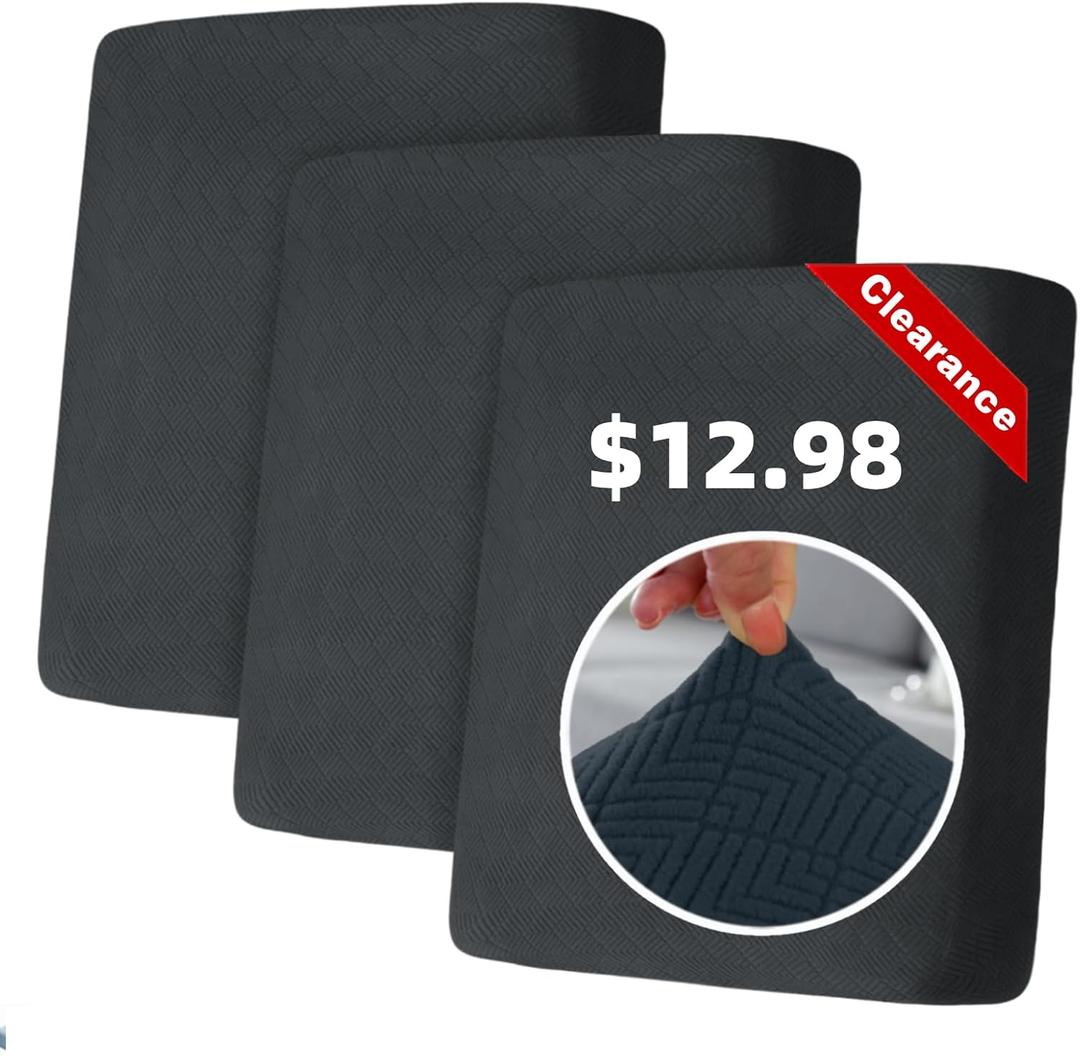 YEMYHOM Clearance Stretch 3 Pieces Cushion Covers Sofa Seat Cushion Slipcovers Soft Couch Cover Replacement Diamond Pattern Furniture Protector with Elastic Bottom (Diamond Dark Gray) YEMYHOM Clearance Stretch 3 Pieces Cushion Covers Sofa Seat Cushion Slipcovers Soft Couch Cover Replacement Diamond Pattern Furniture Protector with Elastic Bottom (Diamond Dark Gray)