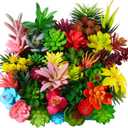 WILLBOND 38 Pcs Christmas Mini Artificial Succulents Small Fake Succulent Plants Faux Assorted Unpotted Realistic Plastic Flowers Picks Stem for DIY Crafting Greenery Garden Home Decor (Cute Style)