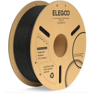 ELEGOO PLA Filament 1.75mm Black, 3D Printer Filament Dimensional Accuracy +/- 0.02mm, 1 Pack 3D Printing Filament Fits for Most FDM 3D Printers