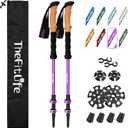 TheFitLife Trekking Poles - Lightweight 7075 Aluminum Hiking Sticks with Cork Grips, Adjustable Telescopic Design, Metal Flip Lock for Men & Women - Perfect for Hiking, Walking, Camping & Backpacking, 
Extended Length	53.1 inches