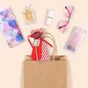 GSSUSA 100 Pack Paper Gift Bags 5.25x3.75x8 Inch Small Brown Paper Bags with Handles Bulk, Brown Kraft Bag for Small Business, Sturdy Grocery Retail Shopping Birthday Party Favor Craft Bag Made in USA