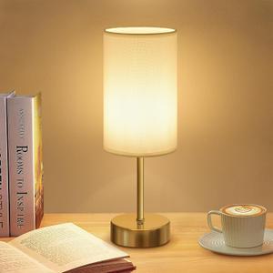 Cordless LED Table Lamp, 5000mAh Battery Operated, Portable Small Cordless Light Rechargeable, Touch Dimmable Wireless Lighting, Bedside Night Lamp Desk Lights for Bedroom/Bars/Offices(Gold)