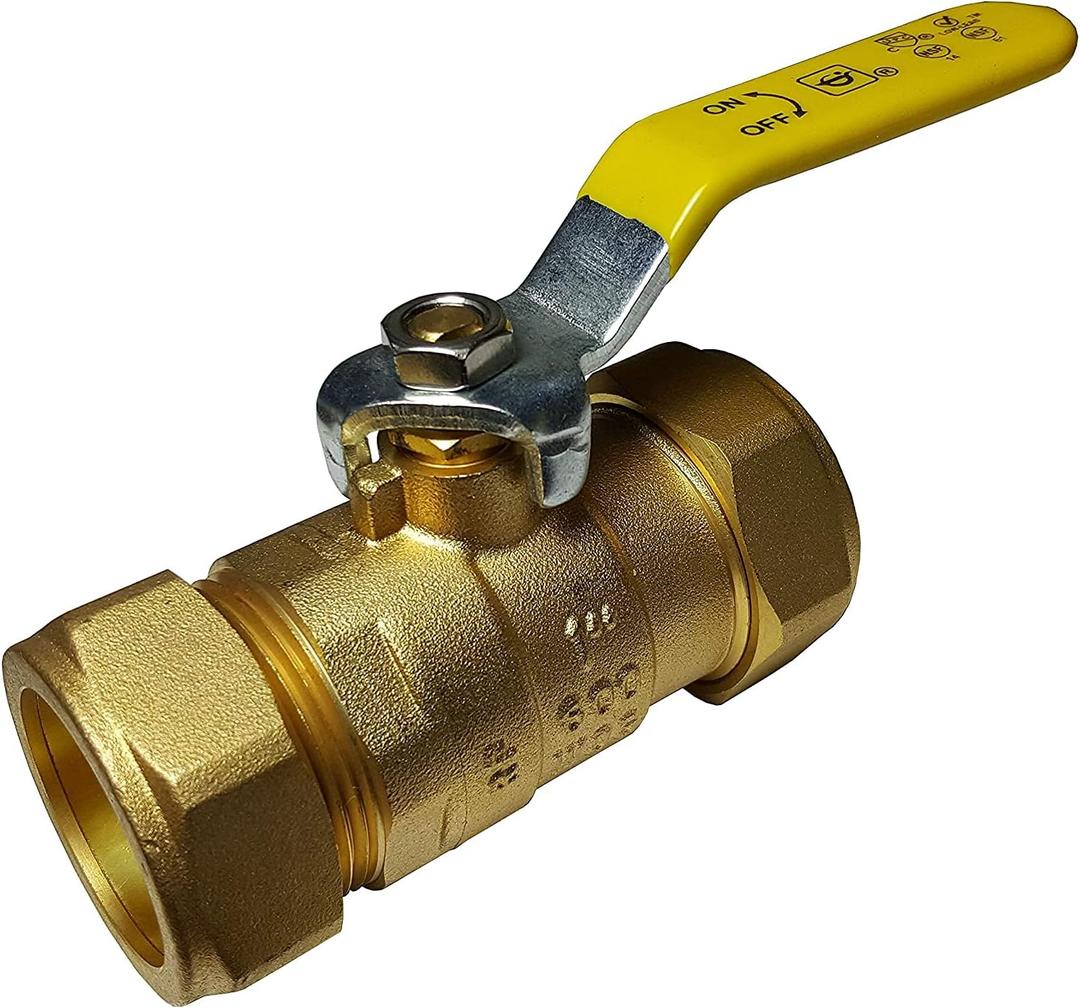 XFITTING 1 inch Compression Ball Valve - 1 Piece, Standard Port, Brass, 600 WOG (Water, Oil, Gas), 1/4 Turn