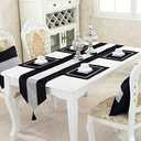 HeMiaor 13"x84" Rhinestone Table Runner with Tassel Decoration for Party and Wedding,Grey (13x84")