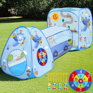 MAIKEHIGH Kids Play Tent with Tunnel and Ball Pit, 3 in 1 Pop Up Toddler Tents Indoor Outdoor Playhouse, Birthday Holiday Toy Gift for Children Baby Girls Boys, 8 Dart Balls Included (Blue) MAIKEHIGH Kids Play Tent with Tunnel and Ball Pit, 3 in 1 Pop Up Toddler Tents Indoor Outdoor Playhouse, Birthday Holiday Toy Gift for Children Baby Girls Boys, 8 Dart Balls Included (Blue)