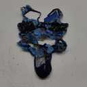 WDIRARA Women's 2 Piece Outfit Floral Print See-Through Contrast Lace Lingerie Set, Small, Blue