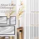 Nanspring Extra Long White Curtain 102 inches Long 2 Panels Set for Living Room Back Tab Modern Farmhouse Decor Cotton Textured Off White Sheer Linen Curtains 102 inch Length for Large Window, 52"W x 102"L