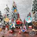 Blulu 48 Pieces Christmas Clear Acrylic Ornament Blanks 3 Inch Acrylic Flat Disc Ornaments 0.06 Inch Thick DIY Christmas Crafts Xmas Tree Decorations Hanging Heart Bell Star Decorations(Simple Style)
