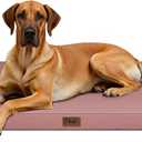 Outdoor Extra Large Dog Bed, Jumbo Waterproof Dog Bed for Large Dogs, Orthopedic Egg Crate Foam Pet Mat with Removable Oxford Cooling Cover, Pink