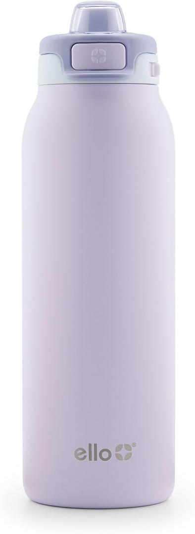 Ello Pop & Fill Stainless Steel Water Bottle with Quick Fill Technology, Double Walled Vacuum Insulated Metal, Leak Proof Locking Lid, Sip & Chug, BPA Free, Holiday Gift for Him Her, 22oz, 32oz, 40oz (Aurora)
