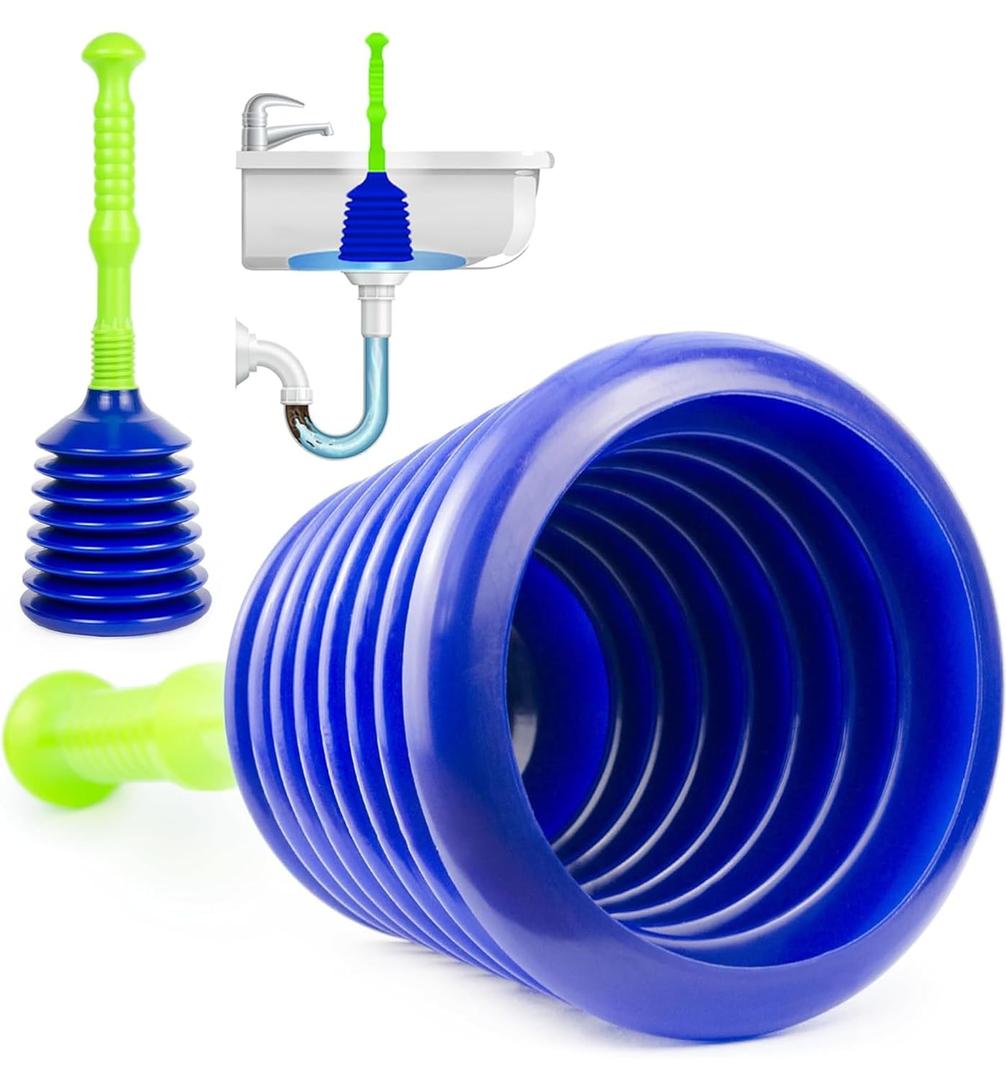 Luigi's Sink Plunger Kitchen - Sink Plunger Bathroom - Drain Bathtub or Shower - Large and Powerful Clog Remover - Commercial Style Plumbers Plungers with Large Bellows