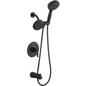 Replacement for Moen Shower Faucet Trim Kit, High Pressure Dual Shower Combo, Shower Handle& Tub Spout, (Valve& Catridge Not Inclued), Matte Black