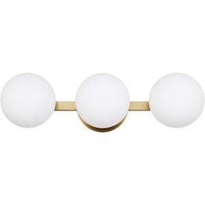 Bathroom Vanity Light Fixtures, Modern 3 Lights Globe Wall Sconce Lighting Aged Brass, Porch Wall Mount Light Fixture for Bathroom, Mirror Cabinets Hallway Stairs
