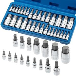 Bates Hex Bit Socket Set - 32 Piece, 1/4", 3/8", & 1/2" Drive, Allen & Metric Socket Set With Case