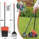 TIMINGILA 36" Pooper Scooper Swivel Bin & Rake with 100 Dog Poop Bags,Adjustable Long Handle for No-Bend Cleanup,Portable Non-Breakable Dog Poop Scooper for Large Medium Small Dogs