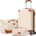 Carry On Luggage Sets 3 Piece, 20 Inch Luggage 22x14x9 Airline Approved with Wheels and TSA Lock, ABS Lightweight Hardshell Travel Suitcase Set with Duffel Bag Travel Bag for Men Women (Black)