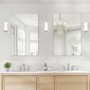 USHOWER 2-Pack Frameless Bathroom Mirror 20X30 Inch, Rectangle Wall Vanity Mirror for Over Sink, Bathroom, Bedroom, Entryway, Polished Edge, Tempered Glass