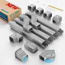 Mini Split Line Set Cover with 2 Flexible Ducts, 4" 17Ft, Gray