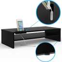 BONTEC Wood Monitor Stand Riser, 2-Tier Desktop Organizer