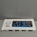 17.5 Digital Wall Clock, LED Display with Time, Date, Month, Temperature & Humidity, Remote Control DST, Alarm, Timer, 10-Level Brightness, Night Light for Home, Living Room, Bedroom & Office Dcor (Green)