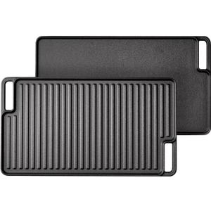 Reversible Grill/Griddle with Handles, 18"x10" Pre-Seasoned Cast Iron Griddle,Non-Stick Family Pan Cookware, Flat Top Plate for Stove,Oven,BBQ, Gas Grill,