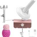 Electric Yarn Winder, Heavy-Duty Yarn Ball Winder 10 oz Large Capacity, Automatic Yarn Cake Winder Spinner Roller, Crocheting Tools Supplies for Knitting Lovers(Rose Gold) (Pinkish white)