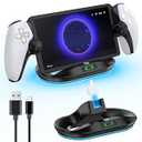 Charging Stand for PS Portal Remote Player, PS Portable Charging Dock with Light Modes, PS Portal Stand Charger, Portal Dock Station with Magnetic Connector, PS Portable Holder Charging Base, Black