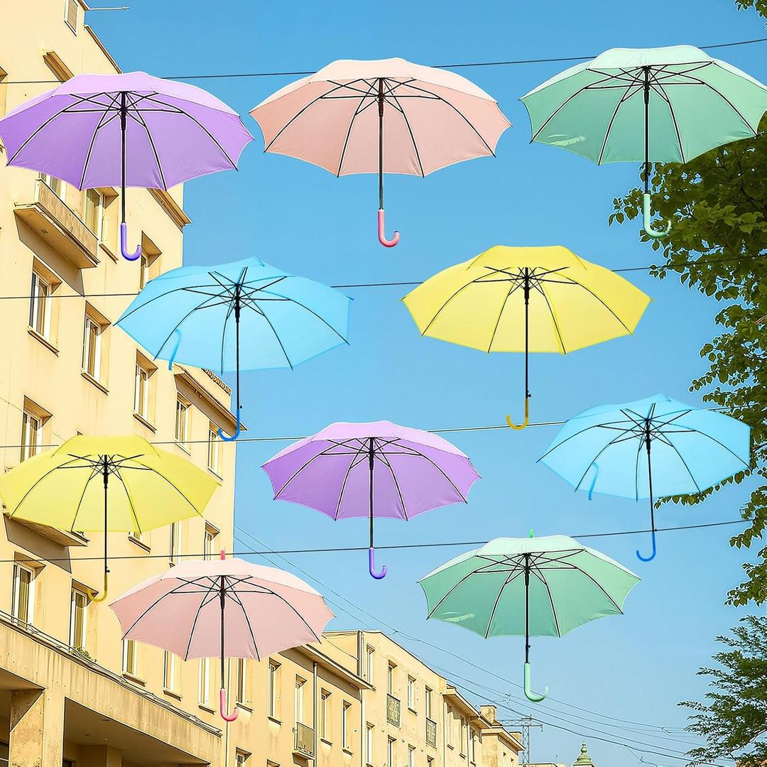 Eccliy Decorative Street Umbrella for Hanging 35.5 Inch Macaron Color Stick Umbrellas for Outdoor Wedding Birthday Party Decor Photo Booth Props Garden Street Commercial Decoration(Pastel,20 Pcs)