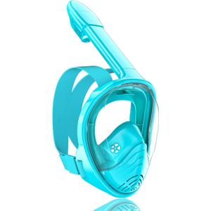 QingSong Kids Snorkel Mask Full Face, Snorkeling Set with Camera Mount, Foldable 180 Degree Panoramic View Snorkeling Gear Anti-Fog Anti-Leak (X-Small, Scuba Blue)