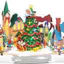 MOMENTS IN TIME Animated Disney Holiday Town Scene 10.5 Christmas Tree Christmas Village, LED Lights, Music & Motion Handcrafted Polyresin Village Power Adapter Included