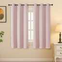 Simplebrand Blush Room Darkening Curtains for Bedroom 63 Inch Length 2 Panels Set, Thermal Insulated Energy Saving Curtains for Kids Room, Grommet Solid Nursery Window Treatment Drapes, W40 x L63