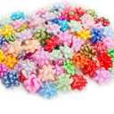 DYSHIPEN 2 inch 100Pcs Small Star Bows for Gift Wrapping and Presents,Multiple coClour Christmas Bows,For Parties, Birthdays, Weddings or Other Holidays. (Style3)