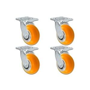 4" x 2" Sirius HD Donut Polyurethane on Aluminum Wheel - Swivel Casters - Plate Size: 4" x 4-1/2" - Capacity: 4,000 lbs per Set