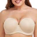 Wekofi Women's Strapless Bra for Big Busted Plus Size Push Up Full Figure Multiway Underwire Bra (44D)