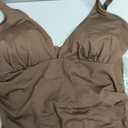 RXRXCOCO Women Tummy Control One Piece Swimsuits Slimming Shapewear Crisscross Back Bathing Suit (Brown, XL)