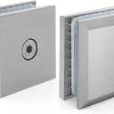 Shower Door Clamp, 2PCS 1.75" W*0.7" H Stainless Steel Clamp for Side Installation of 1/4"(6mm) to 1/2"(12mm) Thick Glass Panel, Brushed Nickel Silver