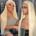 30 Inch 613 13x6 Lace Front Wig Human Hair 200 Density 613 Lace Front Wig Human Hair Straight Blonde Wig Human Hair Blonde Lace Frontal Wigs Pre Plucked (30 Inch, 613 13x6 Straight)