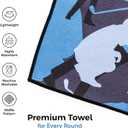 ANNIE FIORI Golf Towel (34" x 20") | Funny Camo, Microfiber Waffle Golf Towels For Golf Bags with Quick Dry Technology & Black Carabiner Clip - Golf Accessories for Men & Women, Ideal Gift for Golfers (Blue)