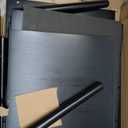 Record Player Stand Bamboo Record Player Table with with 4 Cabinets Holds up to 100 Vinyls, Albums,Mid-Century Vinyl Storage Cabinet Table for Living Room, Bedroom, Office (Black, 24.4'' H)