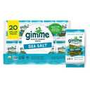 Gimme Seaweed Organic Premium Roasted Seaweed Snacks, Sea Salt, 20 Count, Keto, Vegan, Gluten-Free, Great Source of Omega3s and Iodine, Healthy On-The-Go Snack for Kids and Adults