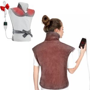 Mothers Day Gifts & Birthday Gifts for Wife Women Men Mom, Electric Weighted Pad for Neck Back Shoulder Pain Relief, 25"x37" Large Full Body Heating Pad for Menstrual Cramps 5 Heat Levels/Snug Fit Gray