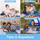 SHANQUAN Picnic Blankets Outdoor Blanket, Large Beach Mat Waterproof Foldable Picnic Mat with Carry Strap,Portable Camping Park Blanket for Grass Lawn Hiking Travel Concerts (Euclidean Geometry(thicken)