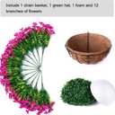 Ivydale Artificial Silk Hanging Plants Flowers Basket for Outdoor Outside Summer Decoration, Fake Faux UV Sun Resistant Look Real Morning Glory Fuchsia for Porch Patio Balcony Home