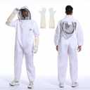 Bee Suit for Men Women Sting Proof, Polycotton Beekeeping Suit Beekeeper Costume&with Glove &Ventilated Hood, Bee Outfit for Backyard and beekeeping supplies (XXL)