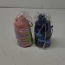 Collapsible Water Bottles Travel water bottle Sports Portable Sport Water Bottle Reusable Water Bottles comes with mountaineering Buckle 500ml silicone Water-proof camping water bottle (Pink+Blue camouflage)